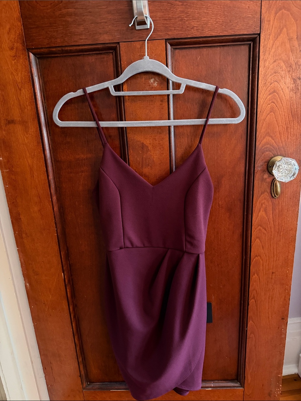 Lulu's Dark Purple Spaghetti-Strap Mini Dress